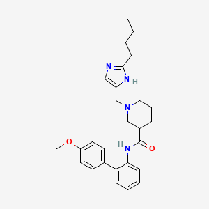 molecular formula C27H34N4O2 B3787016 1-[(2-butyl-1H-imidazol-4-yl)methyl]-N-(4'-methoxy-2-biphenylyl)-3-piperidinecarboxamide 