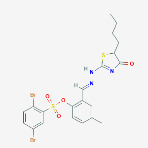 [2-[(E)-[(5-butyl-4-oxo-1,3-thiazol-2-yl)hydrazinylidene]methyl]-4-methylphenyl] 2,5-dibromobenzenesulfonate