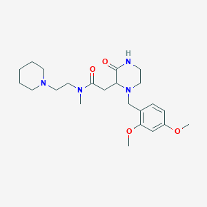 2-[1-(2,4-dimethoxybenzyl)-3-oxo-2-piperazinyl]-N-methyl-N-[2-(1-piperidinyl)ethyl]acetamide