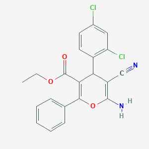 ethyl 6-amino-5-cyano-4-(2,4-dichlorophenyl)-2-phenyl-4H-pyran-3-carboxylate