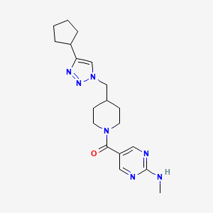 molecular formula C19H27N7O B3787065 5-({4-[(4-cyclopentyl-1H-1,2,3-triazol-1-yl)methyl]-1-piperidinyl}carbonyl)-N-methyl-2-pyrimidinamine 