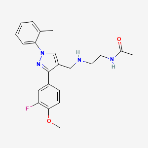 N-[2-({[3-(3-fluoro-4-methoxyphenyl)-1-(2-methylphenyl)-1H-pyrazol-4-yl]methyl}amino)ethyl]acetamide