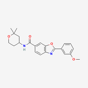 N-(2,2-dimethyltetrahydro-2H-pyran-4-yl)-2-(3-methoxyphenyl)-1,3-benzoxazole-6-carboxamide