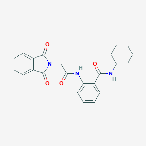 molecular formula C23H23N3O4 B378713 N-Cyclohexyl-2-[2-(1,3-dioxo-1,3-dihydro-isoindol-2-yl)-acetylamino]-benzamide 