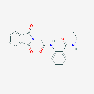 molecular formula C20H19N3O4 B378714 2-{[(1,3-dioxo-1,3-dihydro-2H-isoindol-2-yl)acetyl]amino}-N-isopropylbenzamide 