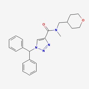 molecular formula C23H26N4O2 B3787148 1-(diphenylmethyl)-N-methyl-N-(tetrahydro-2H-pyran-4-ylmethyl)-1H-1,2,3-triazole-4-carboxamide 