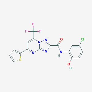 N-(5-chloro-2-hydroxyphenyl)-5-thiophen-2-yl-7-(trifluoromethyl)-[1,2,4]triazolo[1,5-a]pyrimidine-2-carboxamide