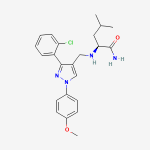 N~2~-{[3-(2-chlorophenyl)-1-(4-methoxyphenyl)-1H-pyrazol-4-yl]methyl}-L-leucinamide