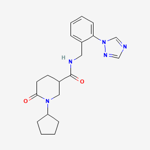 1-cyclopentyl-6-oxo-N-[2-(1H-1,2,4-triazol-1-yl)benzyl]-3-piperidinecarboxamide