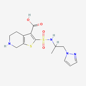 2-({[1-methyl-2-(1H-pyrazol-1-yl)ethyl]amino}sulfonyl)-4,5,6,7-tetrahydrothieno[2,3-c]pyridine-3-carboxylic acid