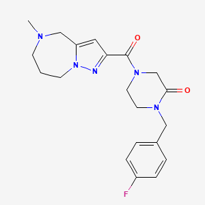 1-(4-fluorobenzyl)-4-[(5-methyl-5,6,7,8-tetrahydro-4H-pyrazolo[1,5-a][1,4]diazepin-2-yl)carbonyl]piperazin-2-one