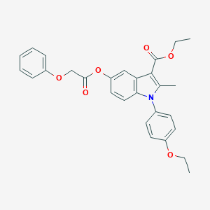 molecular formula C28H27NO6 B378721 ethyl 1-(4-ethoxyphenyl)-2-methyl-5-[(phenoxyacetyl)oxy]-1H-indole-3-carboxylate CAS No. 312528-34-0