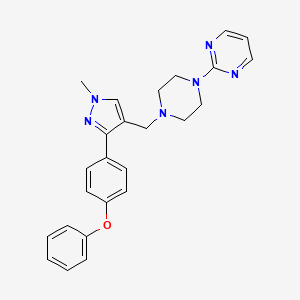 2-(4-{[1-methyl-3-(4-phenoxyphenyl)-1H-pyrazol-4-yl]methyl}-1-piperazinyl)pyrimidine