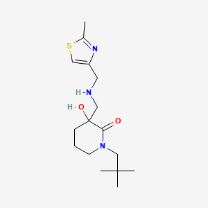 1-(2,2-dimethylpropyl)-3-hydroxy-3-({[(2-methyl-1,3-thiazol-4-yl)methyl]amino}methyl)-2-piperidinone