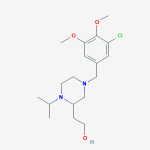 molecular formula C18H29ClN2O3 B3787217 2-[4-(3-chloro-4,5-dimethoxybenzyl)-1-isopropyl-2-piperazinyl]ethanol 