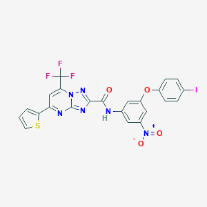 molecular formula C23H12F3IN6O4S B378724 N-[3-nitro-5-(4-iodophenoxy)phenyl]-5-(2-thienyl)-7-(trifluoromethyl)[1,2,4]triazolo[1,5-a]pyrimidine-2-carboxamide 