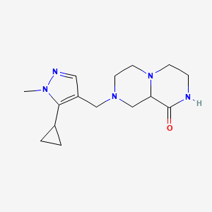 molecular formula C15H23N5O B3787241 8-[(5-cyclopropyl-1-methyl-1H-pyrazol-4-yl)methyl]hexahydro-2H-pyrazino[1,2-a]pyrazin-1(6H)-one 