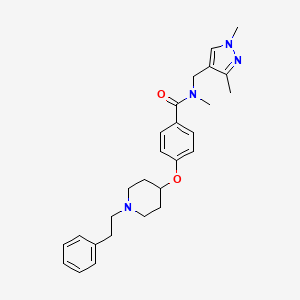 N-[(1,3-dimethyl-1H-pyrazol-4-yl)methyl]-N-methyl-4-{[1-(2-phenylethyl)-4-piperidinyl]oxy}benzamide