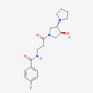 4-fluoro-N-[3-[(3S,4S)-3-hydroxy-4-pyrrolidin-1-ylpyrrolidin-1-yl]-3-oxopropyl]benzamide