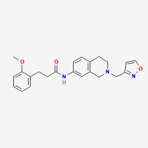 molecular formula C23H25N3O3 B3787307 3-(2-methoxyphenyl)-N-[2-(1,2-oxazol-3-ylmethyl)-3,4-dihydro-1H-isoquinolin-7-yl]propanamide 