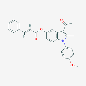 3-acetyl-1-(4-methoxyphenyl)-2-methyl-1H-indol-5-yl 3-phenylacrylate