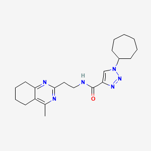 molecular formula C21H30N6O B3787337 1-cycloheptyl-N-[2-(4-methyl-5,6,7,8-tetrahydro-2-quinazolinyl)ethyl]-1H-1,2,3-triazole-4-carboxamide 