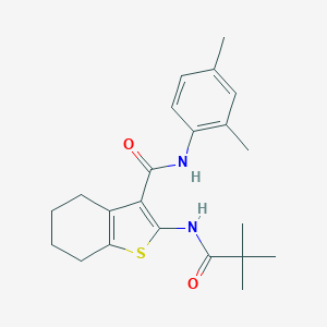 molecular formula C22H28N2O2S B378734 N-(2,4-dimethylphenyl)-2-(2,2-dimethylpropanoylamino)-4,5,6,7-tetrahydro-1-benzothiophene-3-carboxamide CAS No. 342594-31-4