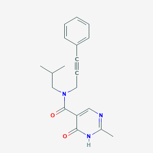 N-isobutyl-2-methyl-6-oxo-N-(3-phenylprop-2-yn-1-yl)-1,6-dihydropyrimidine-5-carboxamide