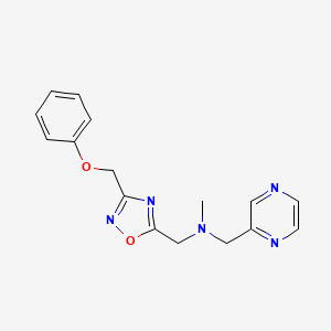 N-methyl-1-[3-(phenoxymethyl)-1,2,4-oxadiazol-5-yl]-N-(2-pyrazinylmethyl)methanamine