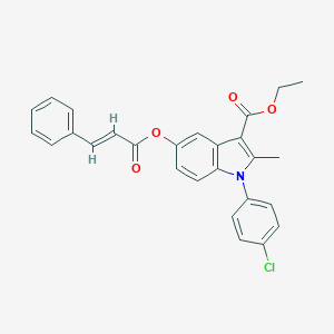 molecular formula C27H22ClNO4 B378738 ethyl 1-(4-chlorophenyl)-2-methyl-5-{[(2E)-3-phenylprop-2-enoyl]oxy}-1H-indole-3-carboxylate 