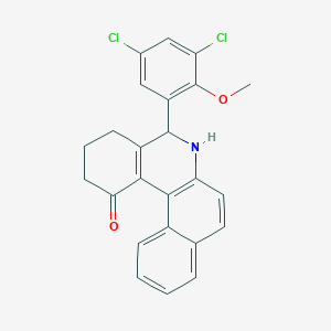 molecular formula C24H19Cl2NO2 B378740 5-(3,5-dichloro-2-methoxyphenyl)-3,4,5,6-tetrahydrobenzo[a]phenanthridin-1(2H)-one 