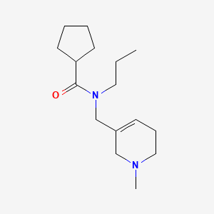 molecular formula C16H28N2O B3787415 N-[(1-methyl-1,2,5,6-tetrahydropyridin-3-yl)methyl]-N-propylcyclopentanecarboxamide 