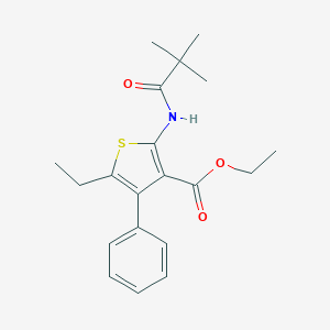 molecular formula C20H25NO3S B378743 Ethyl 2-(2,2-dimethylpropanamido)-5-ethyl-4-phenylthiophene-3-carboxylate CAS No. 312528-51-1