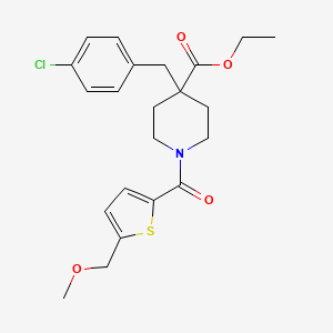 molecular formula C22H26ClNO4S B3787450 ethyl 4-(4-chlorobenzyl)-1-{[5-(methoxymethyl)-2-thienyl]carbonyl}-4-piperidinecarboxylate 