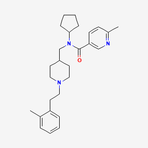 molecular formula C27H37N3O B3787455 N-cyclopentyl-6-methyl-N-({1-[2-(2-methylphenyl)ethyl]-4-piperidinyl}methyl)nicotinamide 