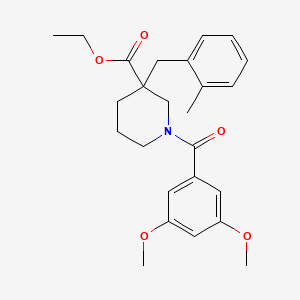 ethyl 1-(3,5-dimethoxybenzoyl)-3-(2-methylbenzyl)-3-piperidinecarboxylate