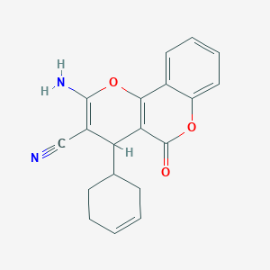 molecular formula C19H16N2O3 B378749 2-amino-4-(3-cyclohexen-1-yl)-5-oxo-4H,5H-pyrano[3,2-c]chromene-3-carbonitrile CAS No. 275360-68-4