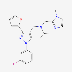 N-{[1-(3-fluorophenyl)-3-(5-methyl-2-furyl)-1H-pyrazol-4-yl]methyl}-N-[(1-methyl-1H-imidazol-2-yl)methyl]-2-propanamine