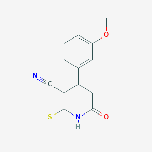 molecular formula C14H14N2O2S B378750 4-(3-Methoxyphenyl)-2-(methylsulfanyl)-6-oxo-1,4,5,6-tetrahydro-3-pyridinecarbonitrile 