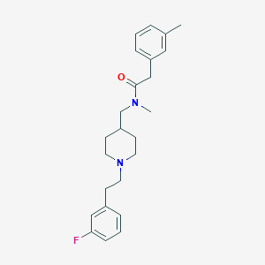 molecular formula C24H31FN2O B3787500 N-({1-[2-(3-fluorophenyl)ethyl]-4-piperidinyl}methyl)-N-methyl-2-(3-methylphenyl)acetamide 