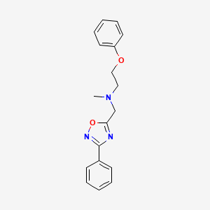 molecular formula C18H19N3O2 B3787510 N-methyl-2-phenoxy-N-[(3-phenyl-1,2,4-oxadiazol-5-yl)methyl]ethanamine 