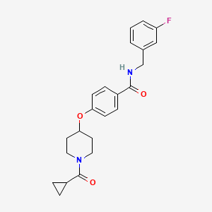 4-{[1-(cyclopropylcarbonyl)-4-piperidinyl]oxy}-N-(3-fluorobenzyl)benzamide