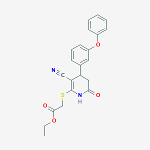 Ethyl 2-[3-cyano-6-oxo-4-(3-phenoxyphenyl)-2-1,4,5-trihydropyridylthio]acetate