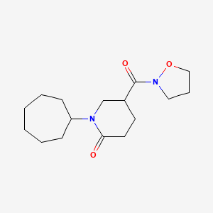 molecular formula C16H26N2O3 B3787521 1-cycloheptyl-5-(2-isoxazolidinylcarbonyl)-2-piperidinone 