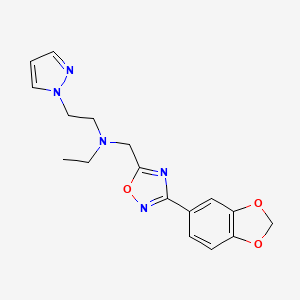 N-{[3-(1,3-benzodioxol-5-yl)-1,2,4-oxadiazol-5-yl]methyl}-N-ethyl-2-(1H-pyrazol-1-yl)ethanamine