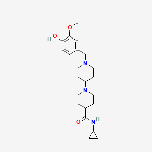 molecular formula C23H35N3O3 B3787570 N-cyclopropyl-1'-(3-ethoxy-4-hydroxybenzyl)-1,4'-bipiperidine-4-carboxamide 