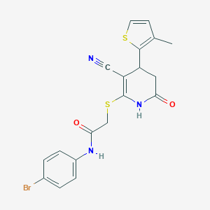 N-(4-bromophenyl)-2-[[5-cyano-4-(3-methylthiophen-2-yl)-2-oxo-3,4-dihydro-1H-pyridin-6-yl]sulfanyl]acetamide