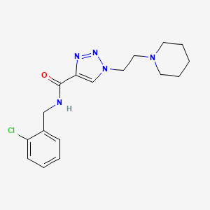 molecular formula C17H22ClN5O B3787597 N-[(2-chlorophenyl)methyl]-1-(2-piperidin-1-ylethyl)triazole-4-carboxamide 