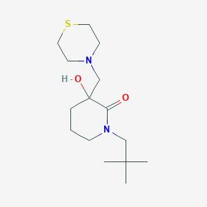 1-(2,2-dimethylpropyl)-3-hydroxy-3-(4-thiomorpholinylmethyl)-2-piperidinone