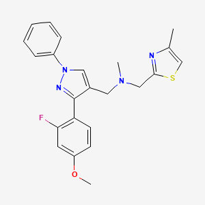 1-[3-(2-fluoro-4-methoxyphenyl)-1-phenyl-1H-pyrazol-4-yl]-N-methyl-N-[(4-methyl-1,3-thiazol-2-yl)methyl]methanamine